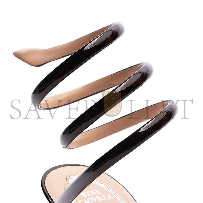RENÉ CAOVILLA CLEO METALLIC BLACK SANDAL 105 C12351 RENÉ CAOVILLA CLEO METALLIC BLACK SANDAL 105 C12351